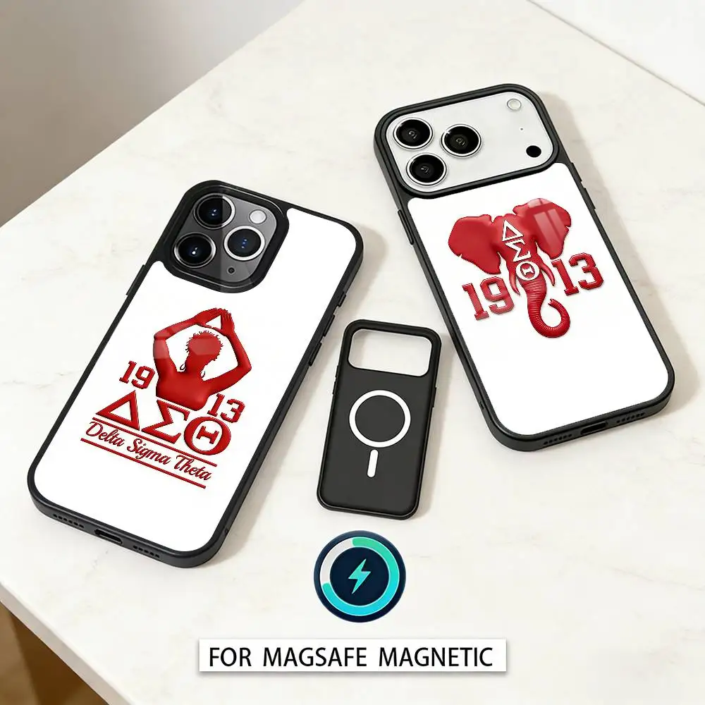 Чехол для телефона D-Delta S-Sigma Theta для iPhone 17,16,15,14,13,12,Pro,Max с магнитной беспроводной зарядкой Magsafe