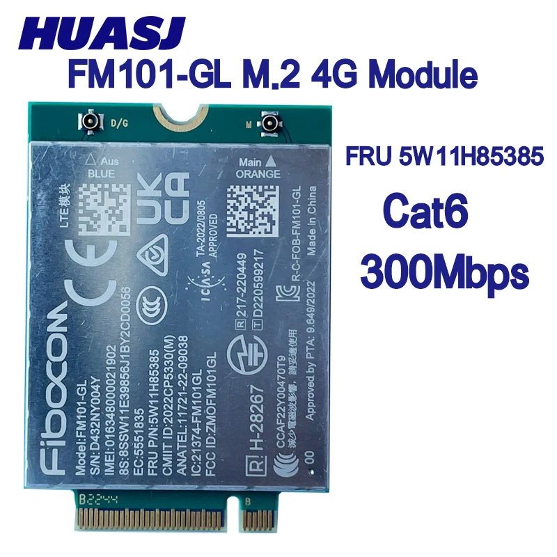 FM101-GL FRU 5W11H85385 LTE 4G Module M.2 4G Card Cat6 300Mbps For Lenovo Laptop