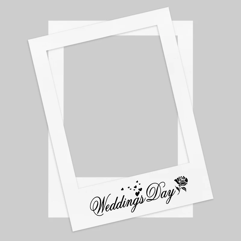 1Pc White Flower Wedding Day Photo Frame Prop Just Married Bridal Shower Photography Props Hen Bachelor Party Photobooth Decor