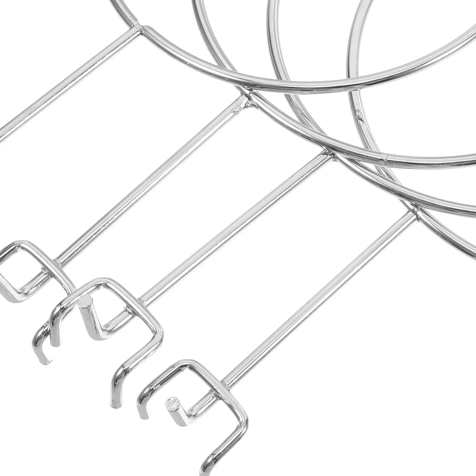 

6pcs Hat Rack Slatwall Shelf Hole Board Display Wallmounted Silver 1inch Double Hooks Retail Store Organizer Storage Wire