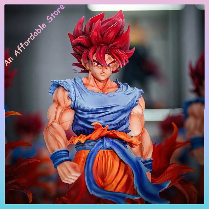 33cm In Stock Jt Dragon Ball Action Figure Desktop Ornament Statue Super Blue Wukong Double-Headed Model Gk Figure Model