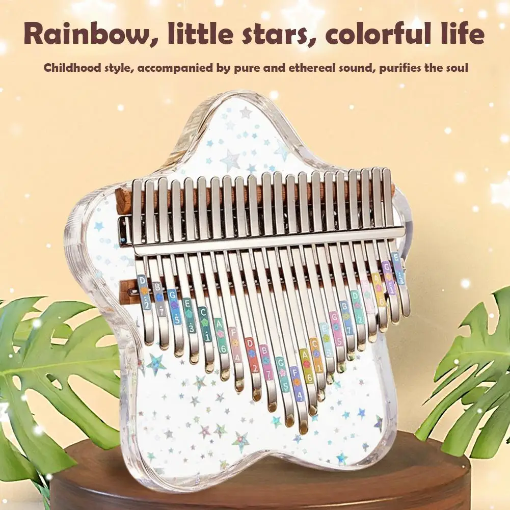 21/17 Keys Portable Finger PianoCrystal Clear Kalimba For Beginners Kids Adults, 17 Key Thumb Piano Musical Gift