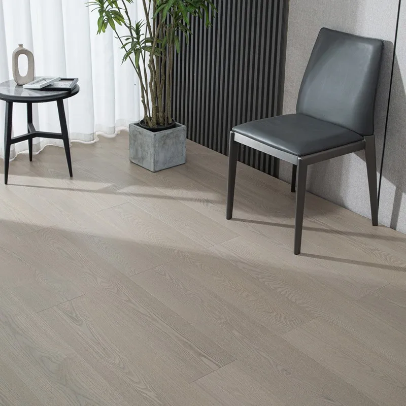 New three-layer solid wood floor Modern log style household three-layer solid wood leather surface solid wood