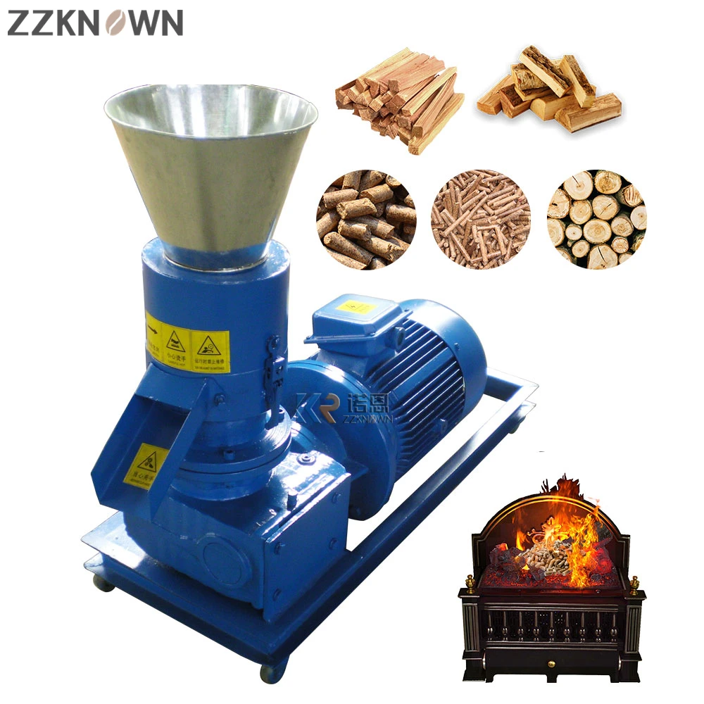 ماكينة صنع الكريات لتغذية حيوانات الدجاج 100-150 كجم/ساعة للبيع تسخين كهربائي نشارة الخشب الكتلة الحيوية مطاحن بيليه الخشب للتدفئة