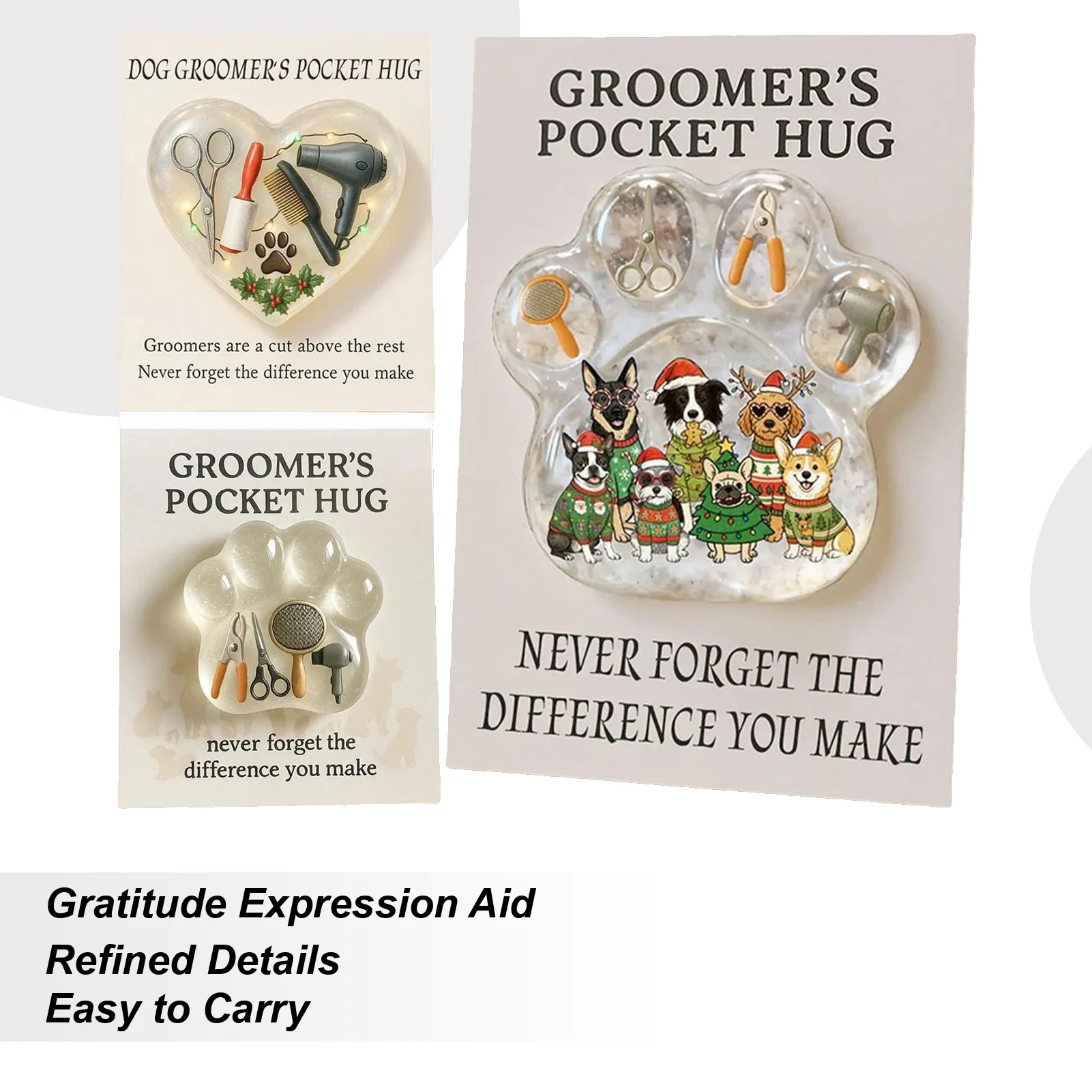 

Dog Paw Pocket Pet Groomer Keepsake With Card Inspirational Collectible For Friends Women Men Adults Kids Boys Girls