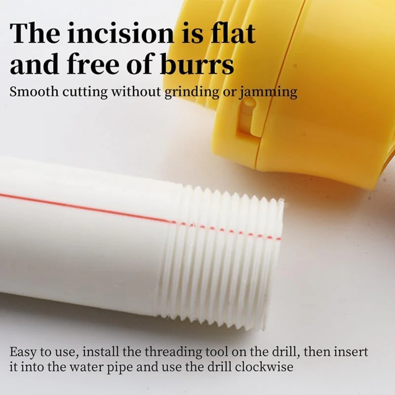 Strumento per la creazione di filettature in PVC per trapano elettrico, strumento per la creazione di filettature in PVC per trapano elettrico, kit dispositivo per tubi dell'acqua per trapano elettrico