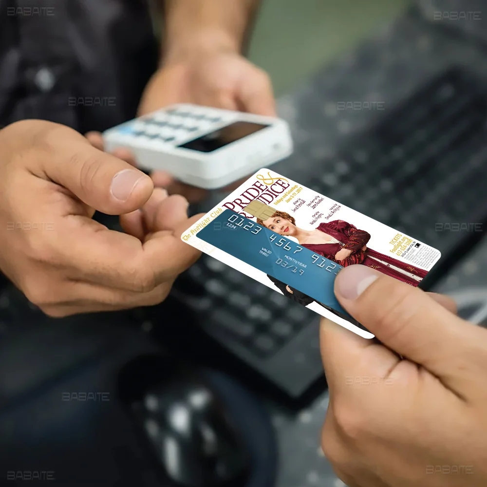 غطاء جلدي لفيلم ملصق Anime لبطاقة الائتمان وبطاقة الخصم البنك الأمامية