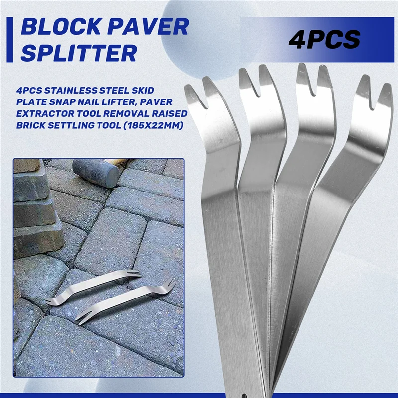 

ABWP-4 шт., подъемник для ногтей с защитной пластиной из нержавеющей стали, инструмент для удаления инструмента для извлечения кирпича (185X22 мм)