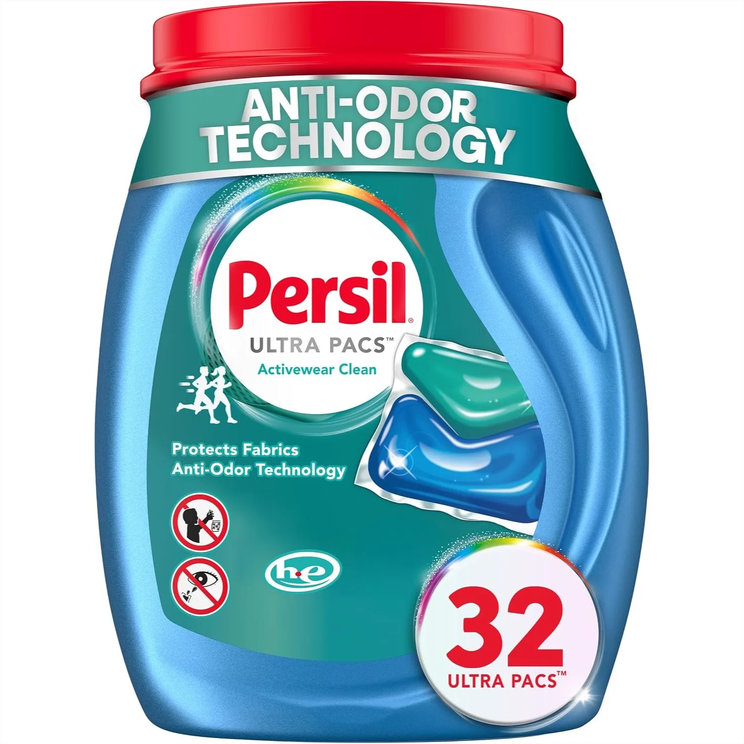 Persil Activewear Laundry Detergent Pacs 32 Count for Odor & Stain Fight
