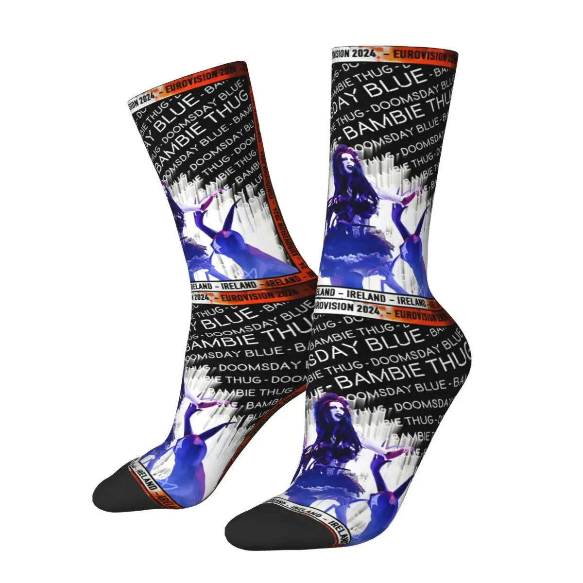 Funny Crazy Sock for Men Doomsday Blue Ireland Hip Hop Harajuku Bambie Thug Happy Seamless Pattern Printed Boys Crew