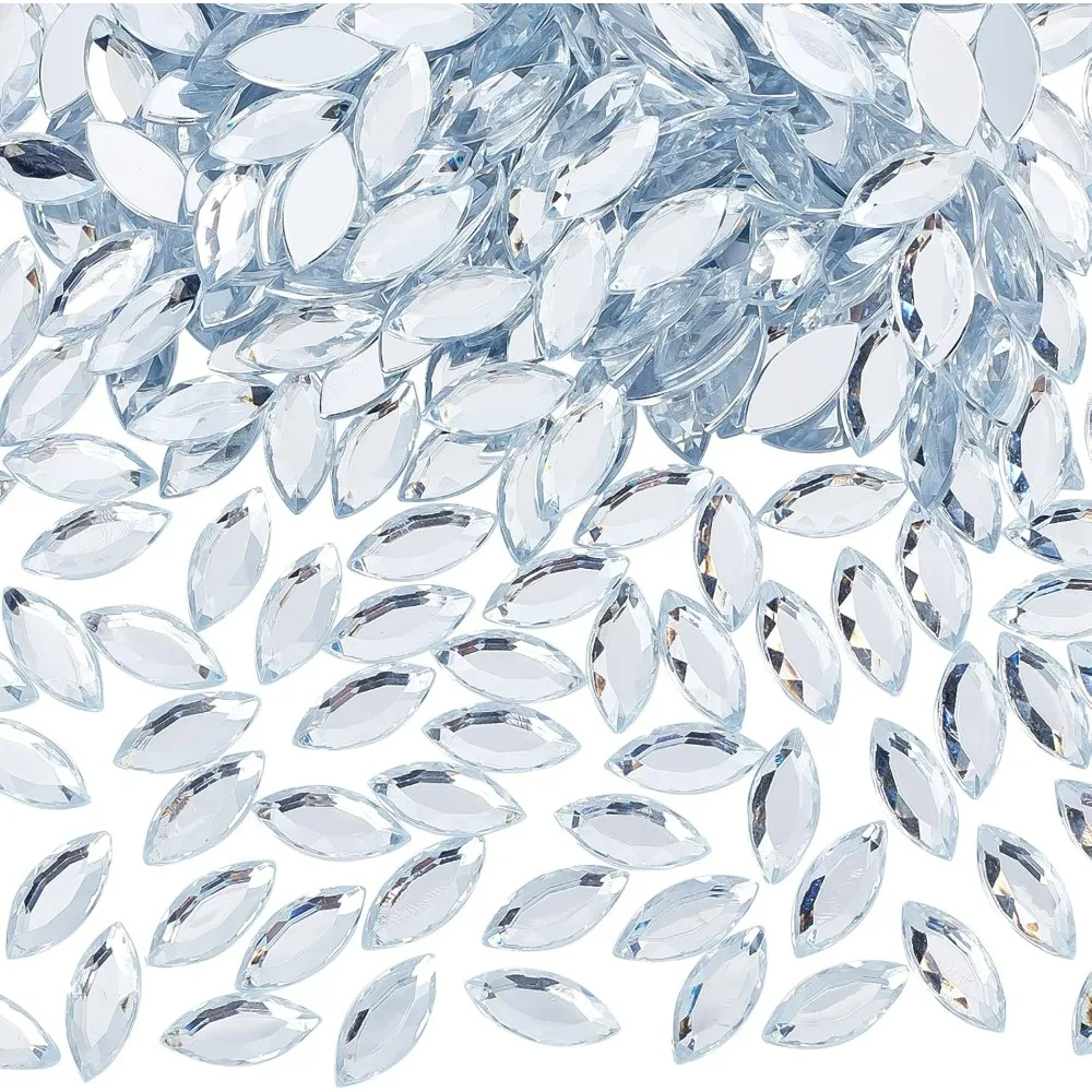 

300 шт. 20x9 мм горный хрусталь «конский глаз» с контейнером, прозрачные акриловые драгоценности, украшения, акриловые драгоценности с плоской спинкой