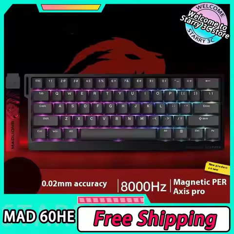 MADCATZ MAD 60HE Keyboard Magnetic Switch MAD68HE Rapid Trigger Wired Gaming Keyboard Hotswap Custom Keyboard Gamer Accessories