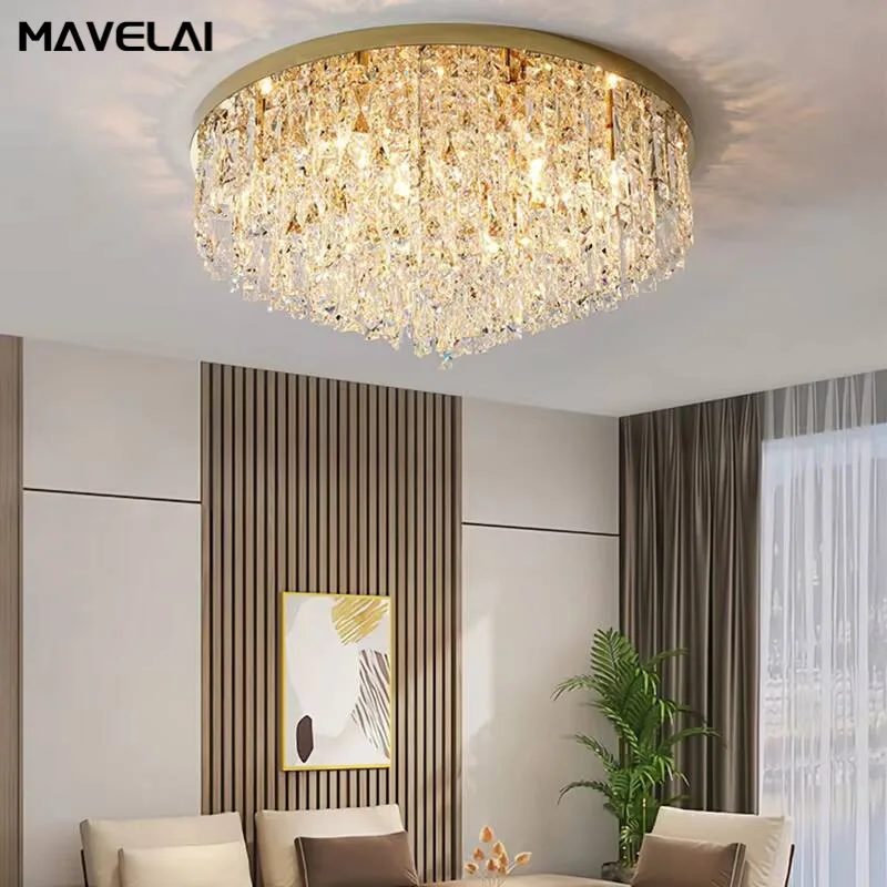 Modern Led Crystal Ceiling Lamp Living Room Bedroom Light Luxury Ceiling Lights Home Interior Decoration Lighting Lamps Fixtures