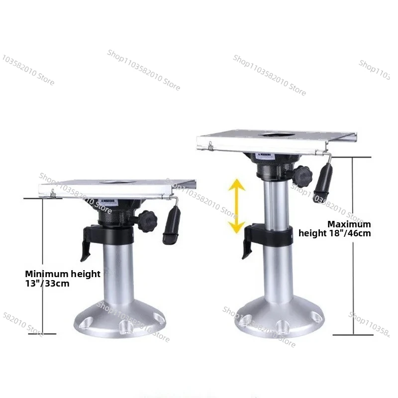 30CM Sliding Boat Seat Base, Adjustable Marine Pedestal for Yacht & RV, Aluminum Alloy Swivel Mount Folding Pedestal