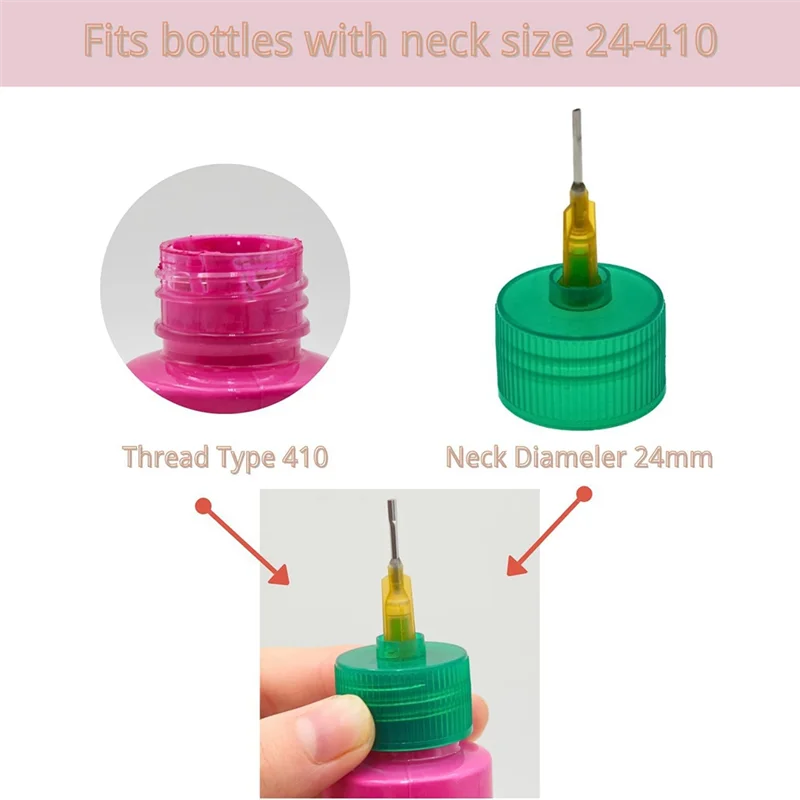 A21R-Precision Applicator Bottle Caps - Precision Tip Applicator Bottle Caps For 2 Ounce Acrylic Paint Bottle