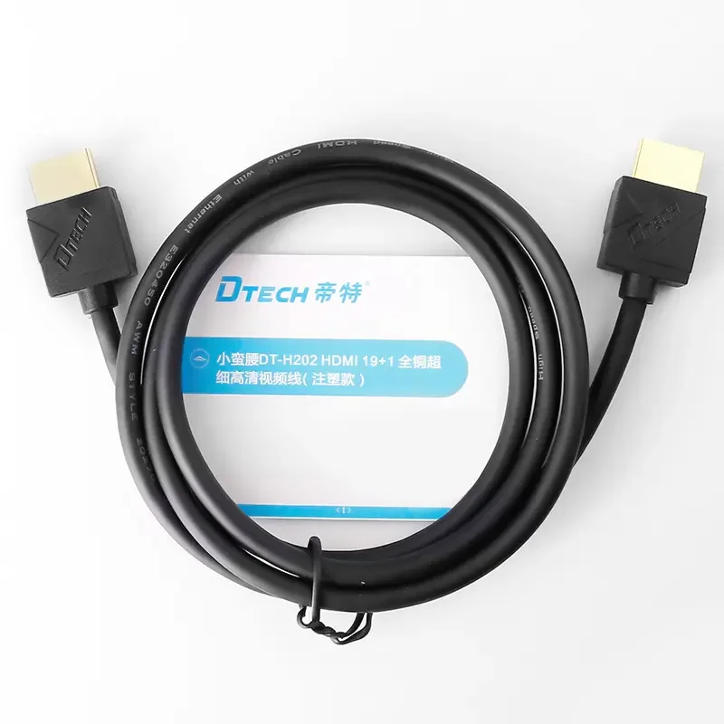 2PCS DTECH 1M Audio Video OD 4.5mm Ultra Slim HDMI Male To Male 2.0 Version-HDMI Cable