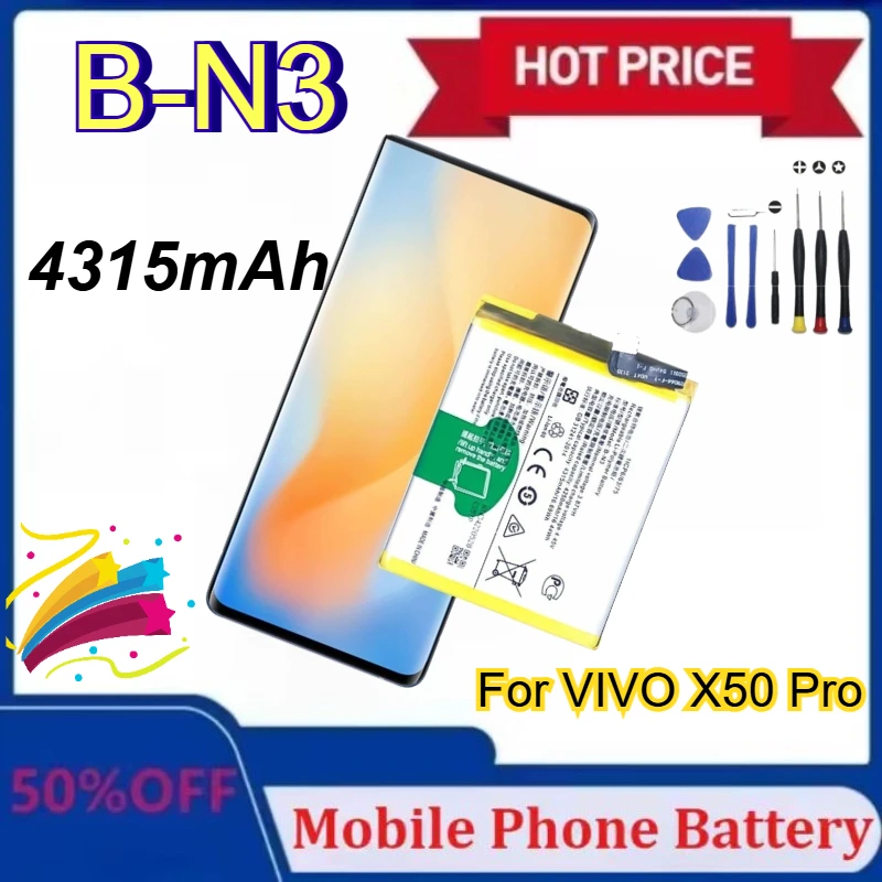 

New B-N3 for VIVO X50 PRO Mobile Phone Battery 4315mAh Phone Replacement Battery for VIVO X50 PRO with Tool Kits