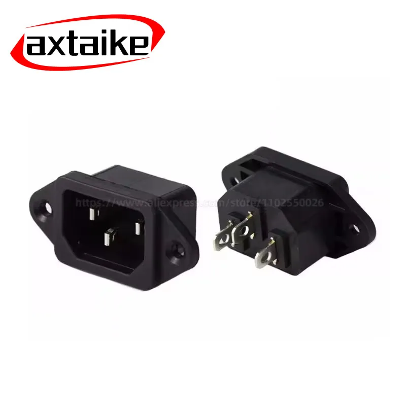 5PCS AC-04 AC Power Socket 250V 10A 3-pin With Ears For Electric Car Computer Power Socket