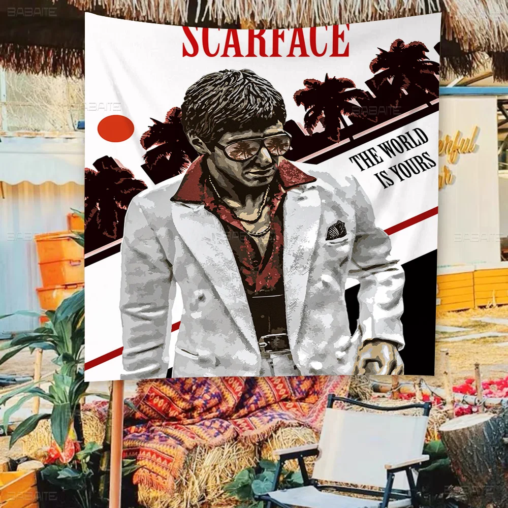 Movie S-scarface DIY Flag For Family Group Photo Living Room Home Dorm Decor Wall Art Decor Banner