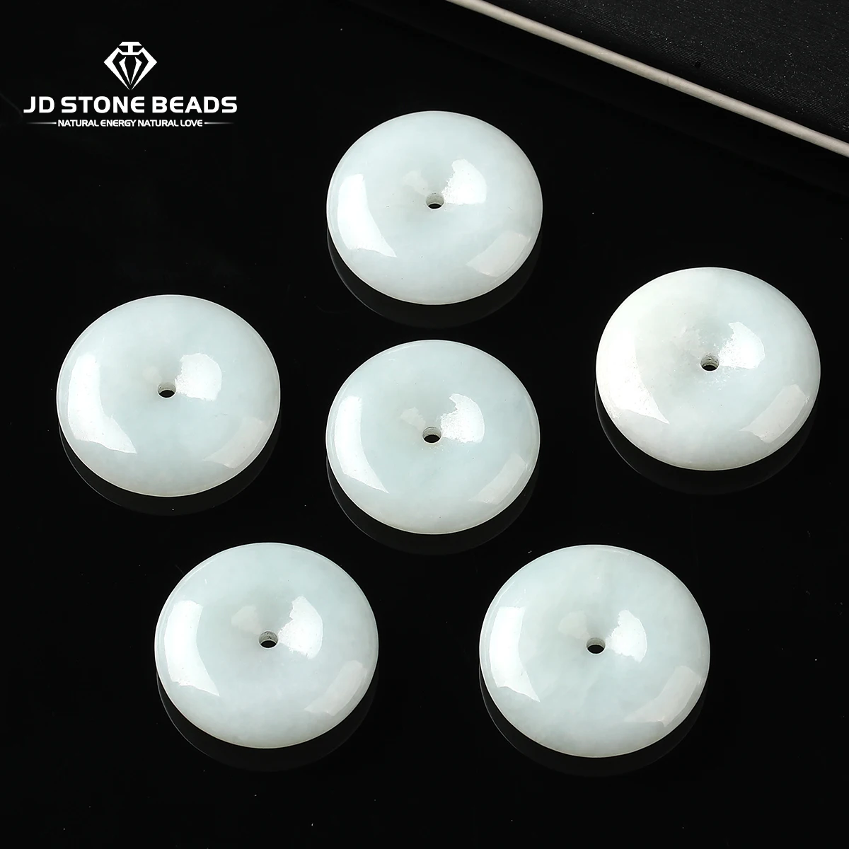 

1 Pc Natural Stone Emerald Jadeite Peace Buckle Bead for Jewelry Making DIY Necklace Bracelet Charm Pendant Accessory 20-30mm