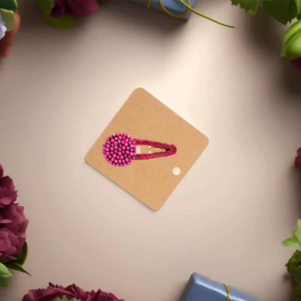 

100Pcs Kraft Brooch Pin Cards 7x7cm Blank Jewelry Display Card Necklace Earring Holder Travelers Notebook Kraft Brooch Pin Cards