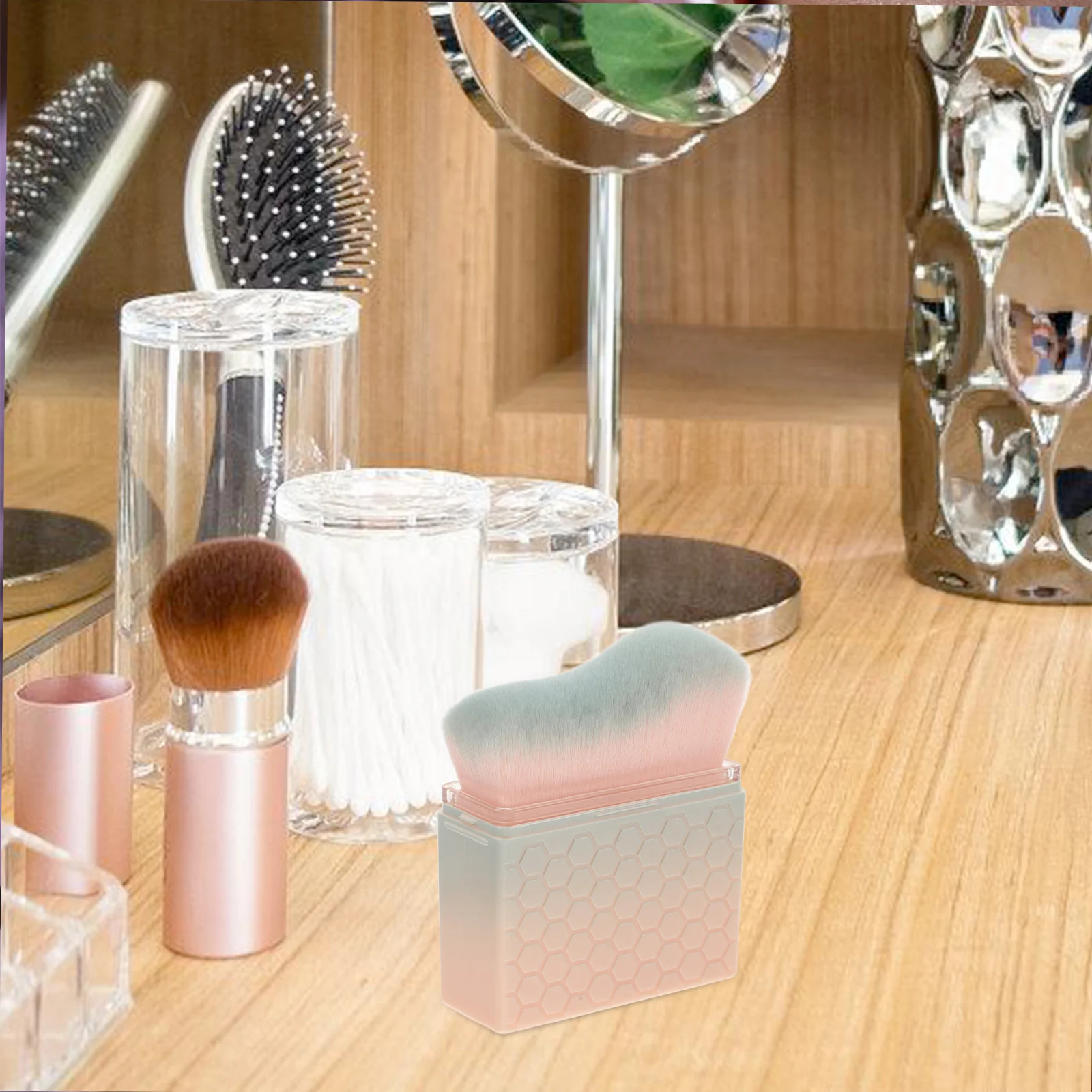 

Portable Wave Tanning Brush Soft Bristles Self Tanner Applicator for Body Face Foundation Bronzer Travel Makeup Tool Body Brush