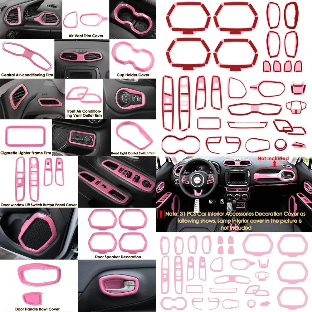 

Yoursme 31 PCs Car Interior Accessories Trim - Air Conditioning Vent Decoration & Door Speaker & Water Cup Holder & Headlight Sw