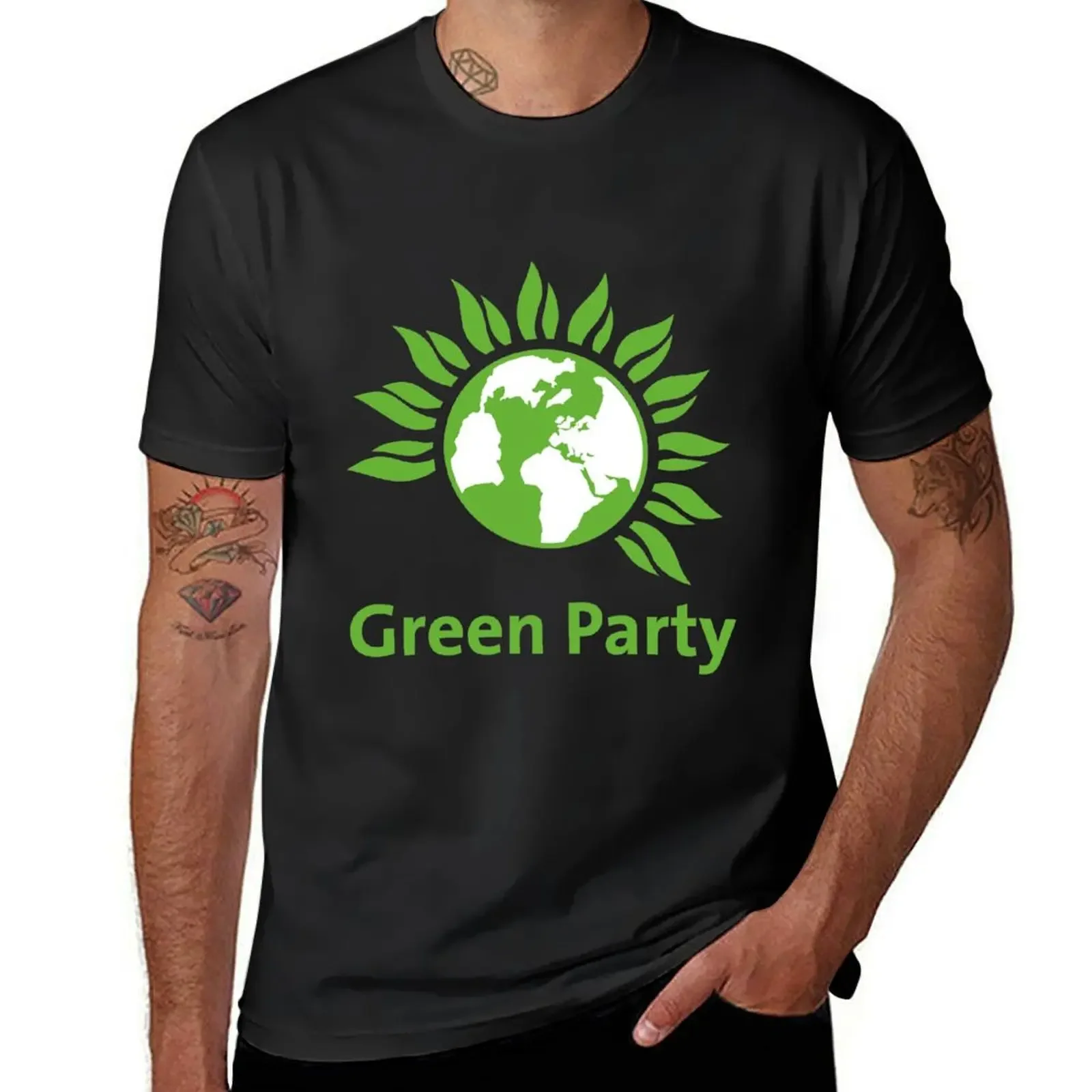 Green Party of England and Wales T-Shirt oversized heavyweights slim fit t shirts for men