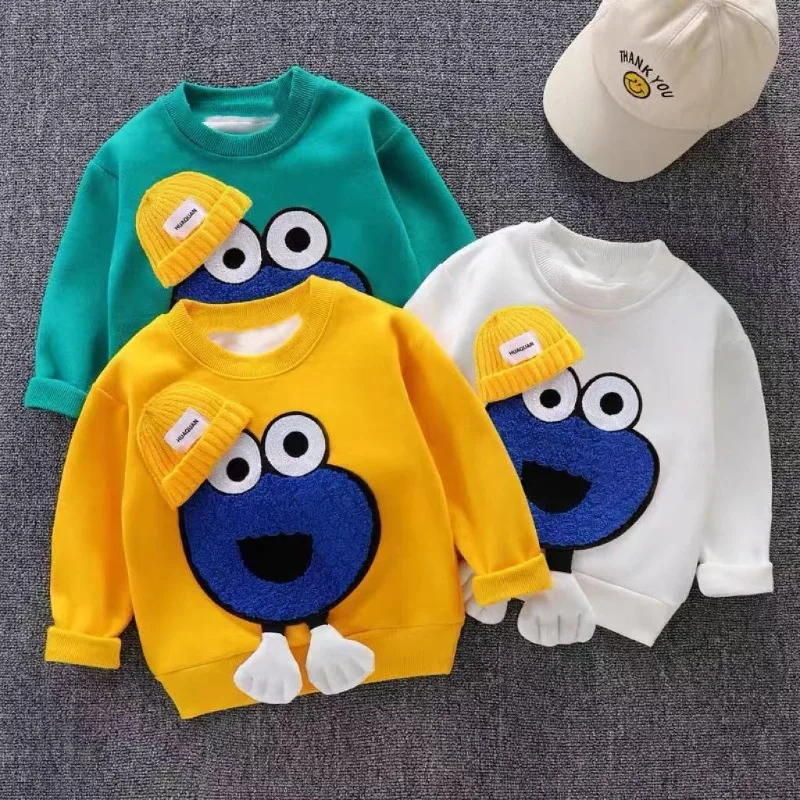 

Children's Clothing, Children's Hoodies, Autumn and Winter with Fleece Base Girls' Tops Fashionable 2024 Baby Boy Clothes