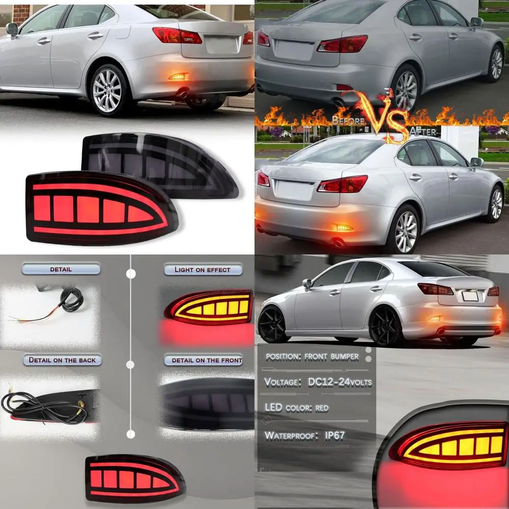 مجموعة المصد الخلفي LED من سلسلة Lexus Gen2 IS مع أضواء متتابعة وأضواء الضباب وDRLs المدخنة