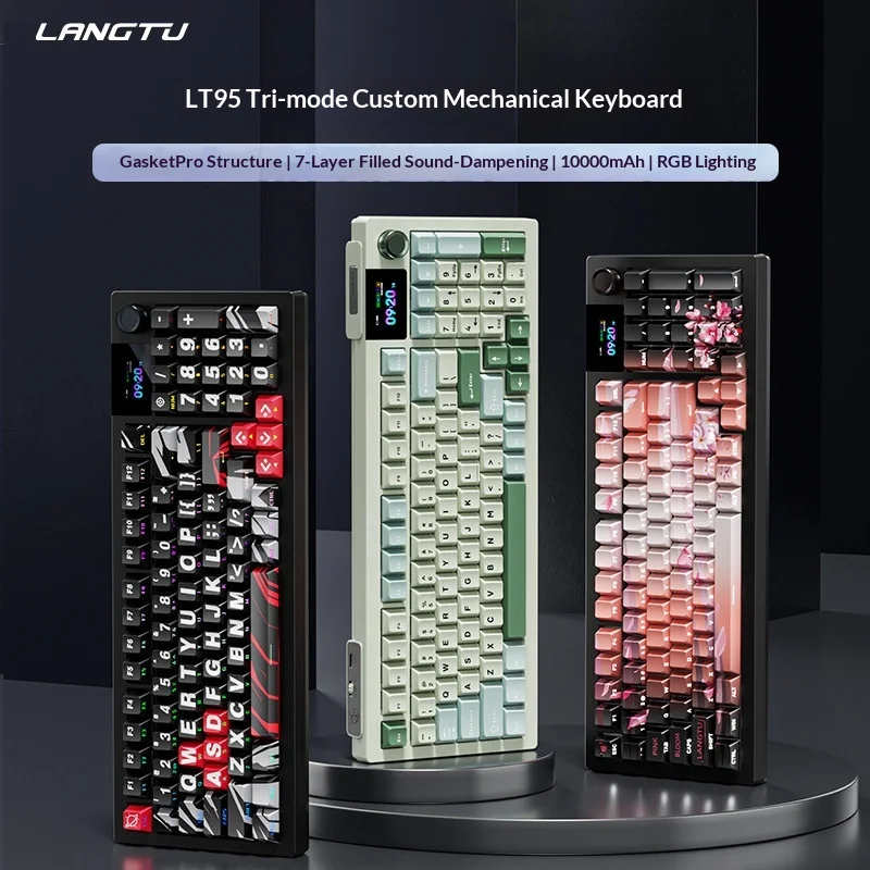 

Hot Wolf Road Lt95 Mechanical Keyboard High Appearance Gaming Esports Mechanical Keyboard Customization Three Modes With Screen