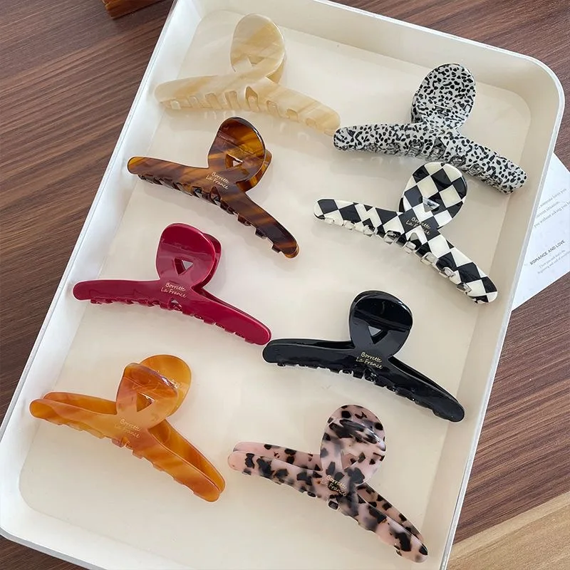 قطعة واحدة من مشبك شعر خلات فرنسا الكورية، مشبك قرش كبير فرنسي أنيق عالي الجودة، مناسب للشعر السميك، إكسسوار للشعر #4