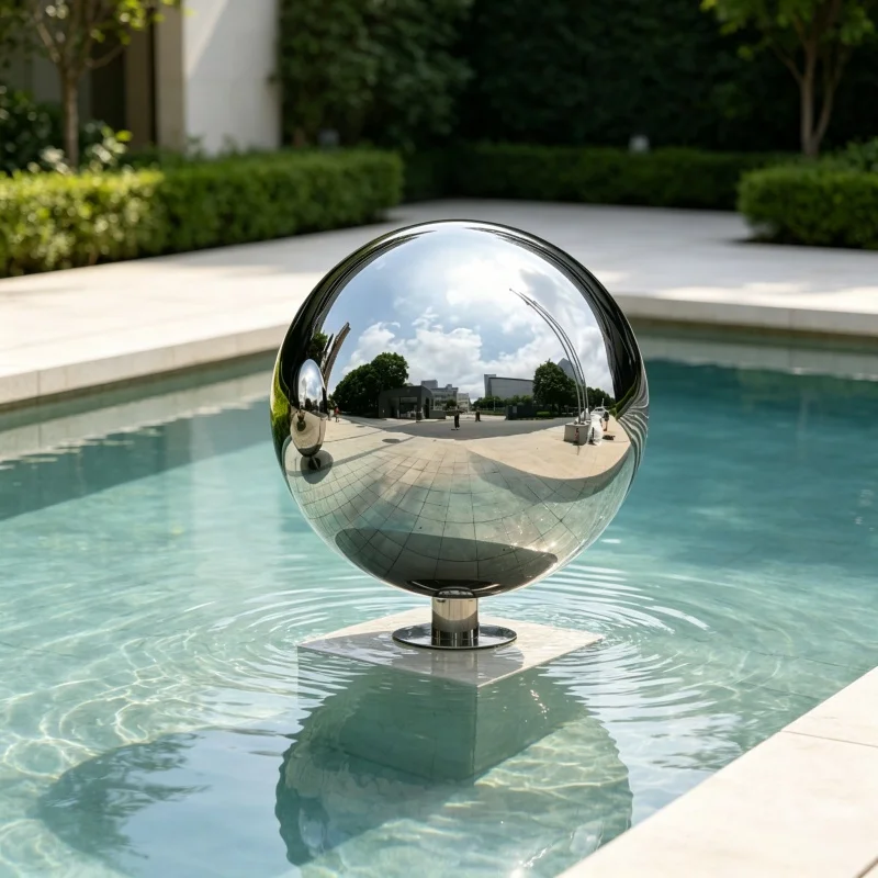 700mm 70cm Diameter 1.5mm Thick 304 Stainless Steel Mirror Polished Hollow Sphere Courtyard lobby garden lawn decorative balls