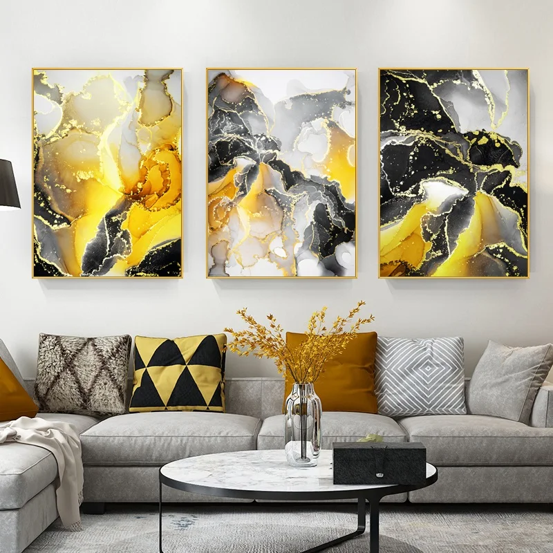 

3Pcs/Set Abstract Marble Canvas Poster Wall Art Print Modern Minimalist Living Room, Bedroom, Office and Home Decoration