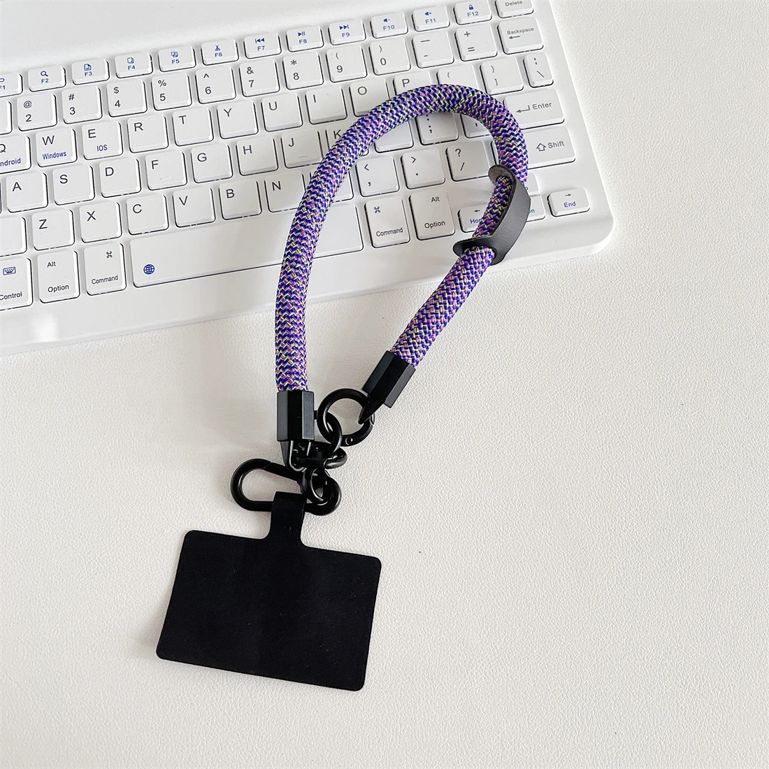 Length 15cm Diameter 1cm Heavy Phone Lanyard Detachable Cord Bracelet Lanyard Strap Carabiner Compatible Pendant Card for Key