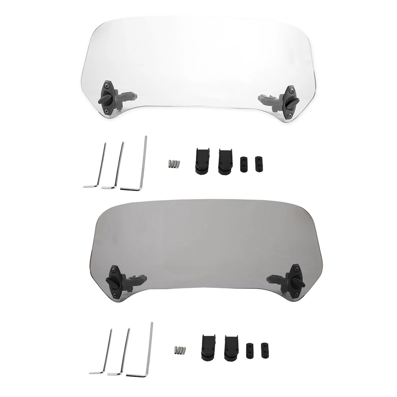 تمديد الزجاج الأمامي العام للدراجات النارية ، جناح قابل للتعديل ، عاكس الزجاج الأمامي بمشبك ، أذرع تمديد ومفصلات مزدوجة #2