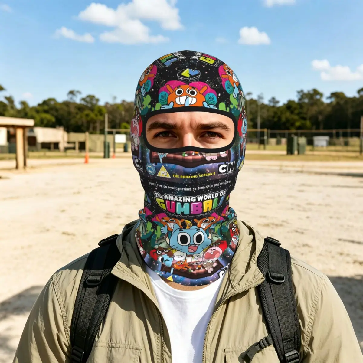 The Amazing World Of Gumball Breathable Thin Balaclava Full Face Mask Sun Protection Neck Gaiter For Motorcycle Cycling Outdoor