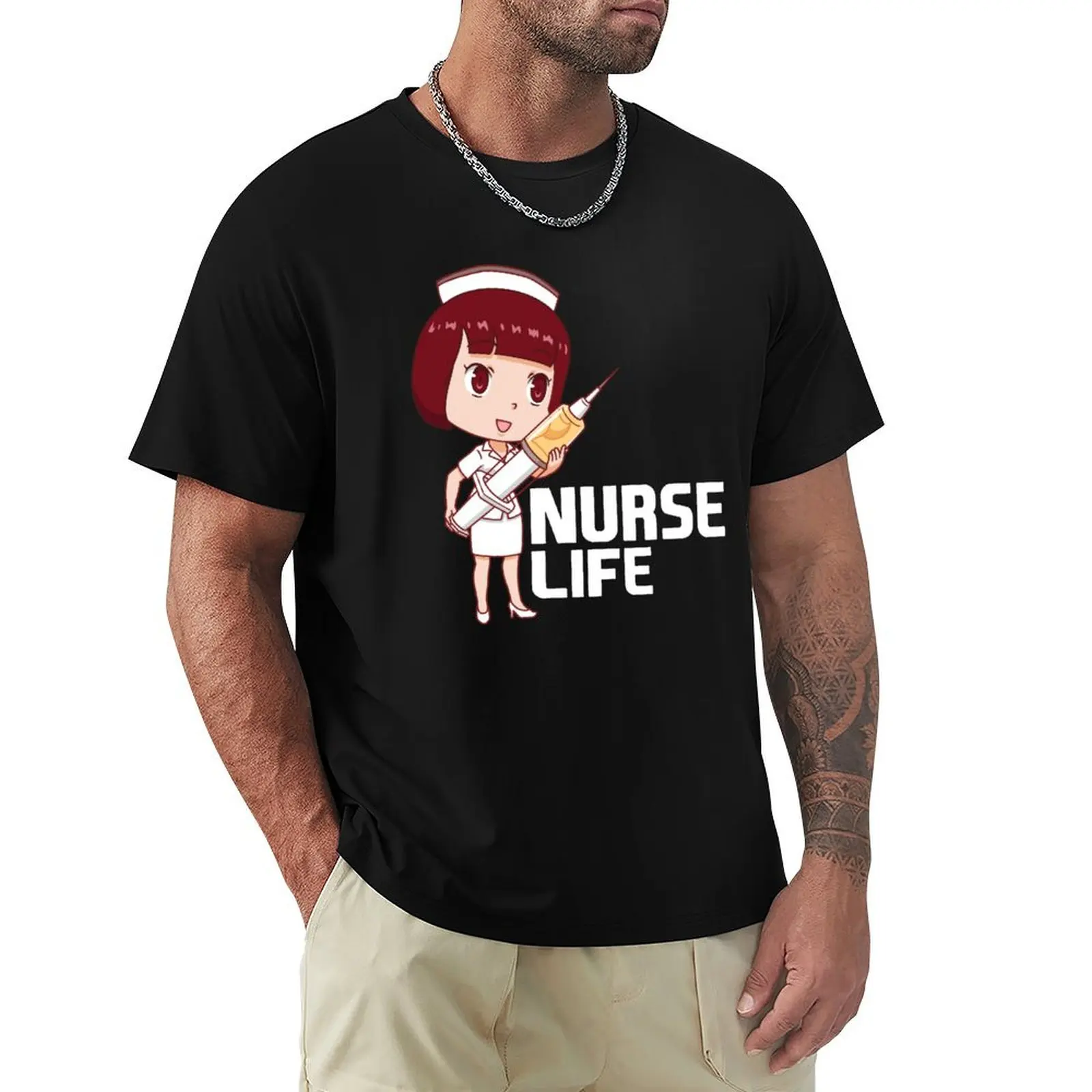 Love Nurse Life T-Shirt Plus Size Summer Short Sleeve T-Shirt