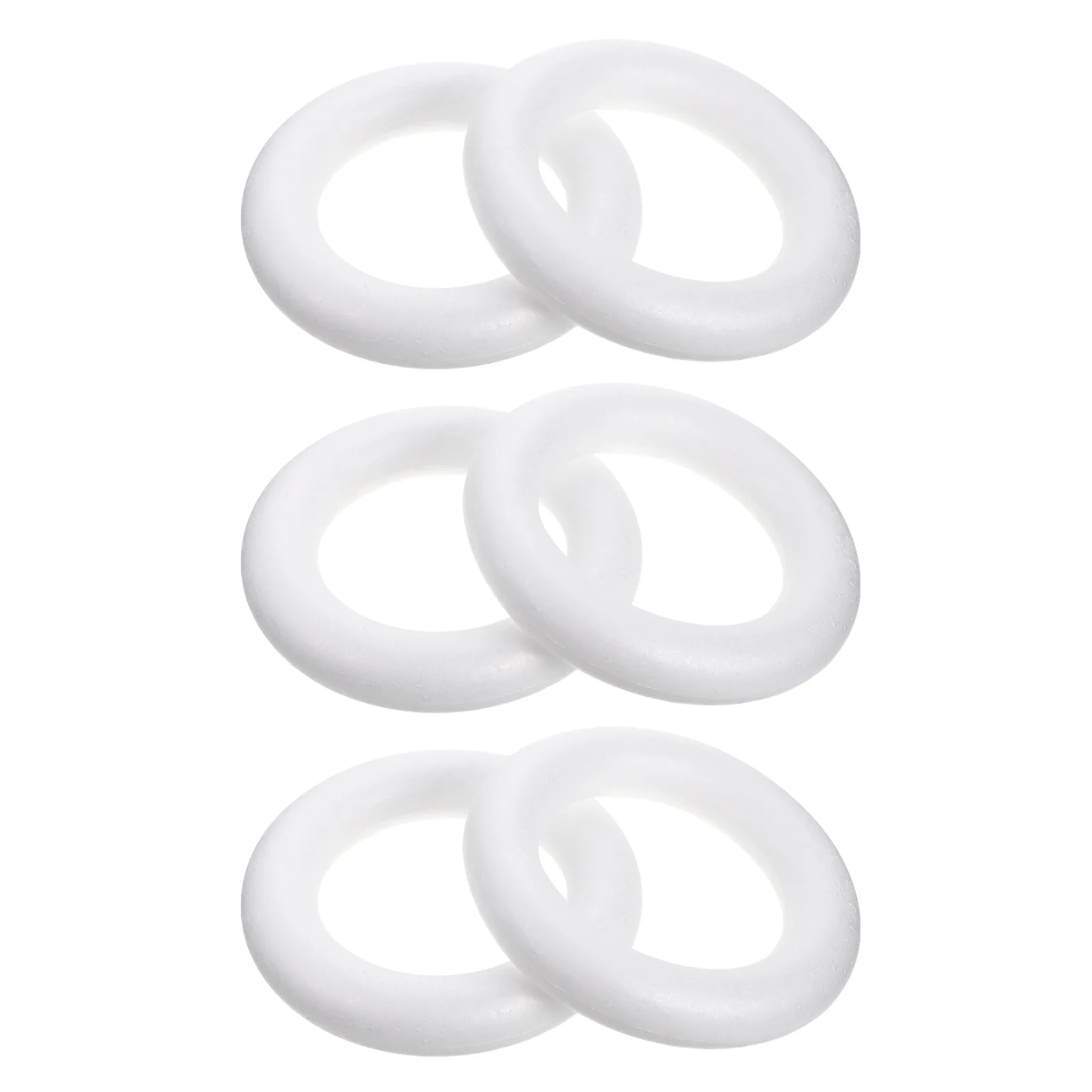 6 Pcs Cake Decorations Foam Garland Handmade Foams Ring DIY Rings Wreath Mould Round White Craft Ornament