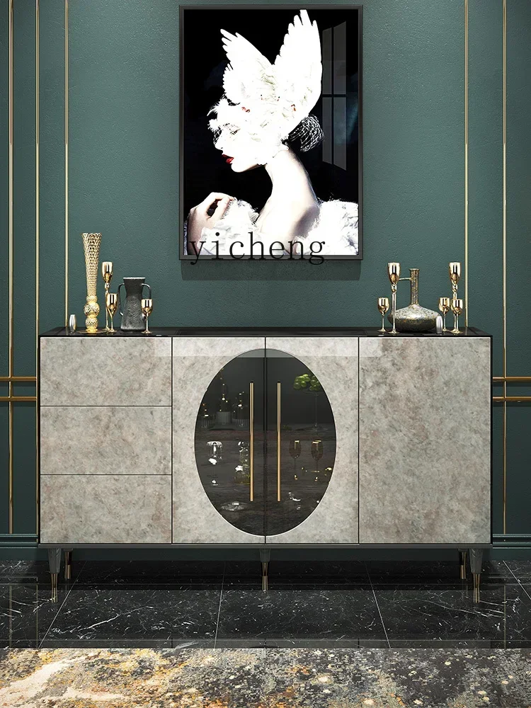 Italian light luxury minimalist side cabinet living room wall entrance locker