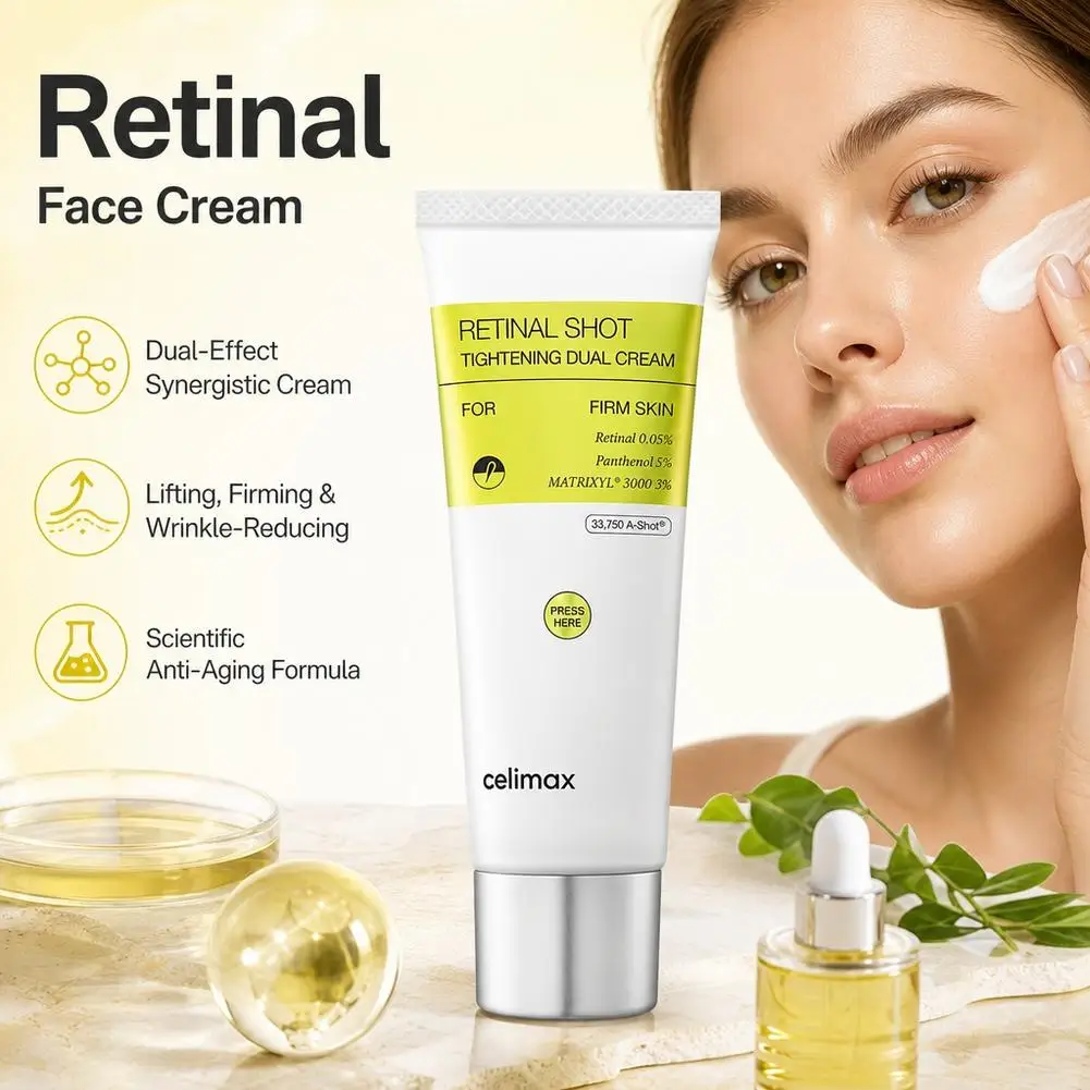 Korean Skincare Retinol Shot Tightening Eye Cream Moisturizing Brighten Improve Dark Circles Wrinkle Remover Minimize Pores