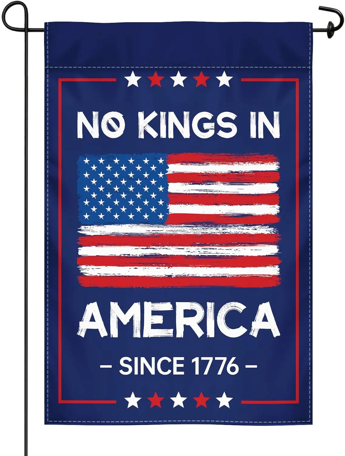 No King Garden Flag 12X18 inch Retro Declaration Garden Flag Patriotic Theme Design Double sided Waterproof Courtyard Decora PPZ