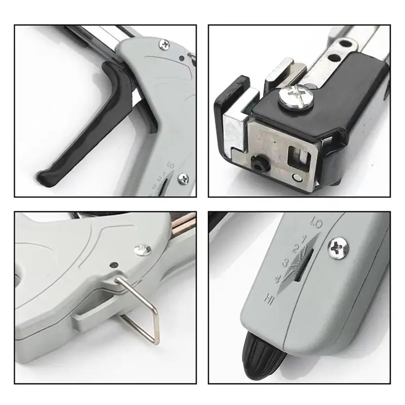 BHTS-Professional Tie Kit Automatic Cable Tie Cutting Tool Adjustable Zip Stainless Steel Tightening Force