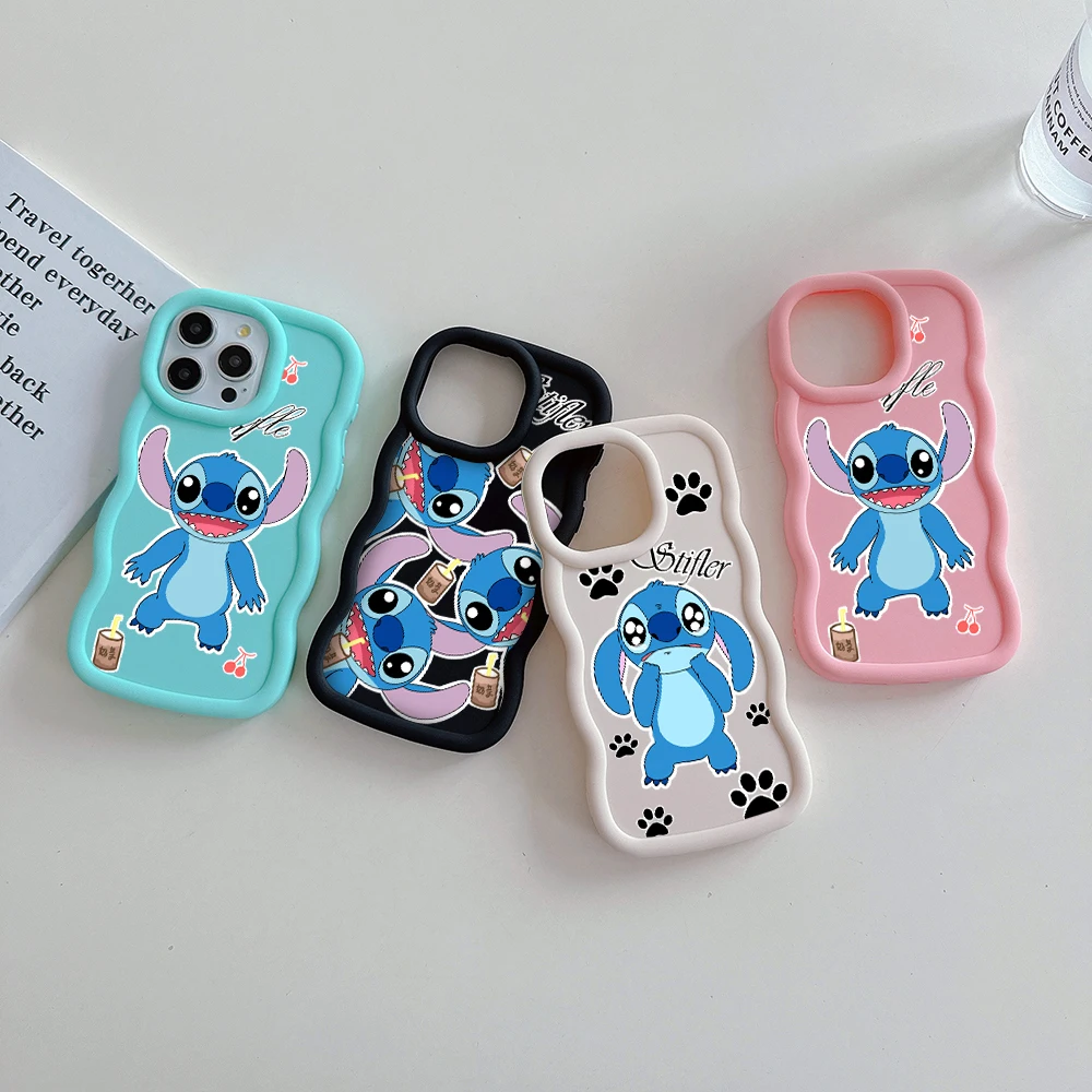 Cute anime naughty crying stitch Phone Case For OPPO Reno 2 4 5 6 7 7Z 8 8T 11 Z Pro 4G 5G Candy Color Soft TPU Back Cover