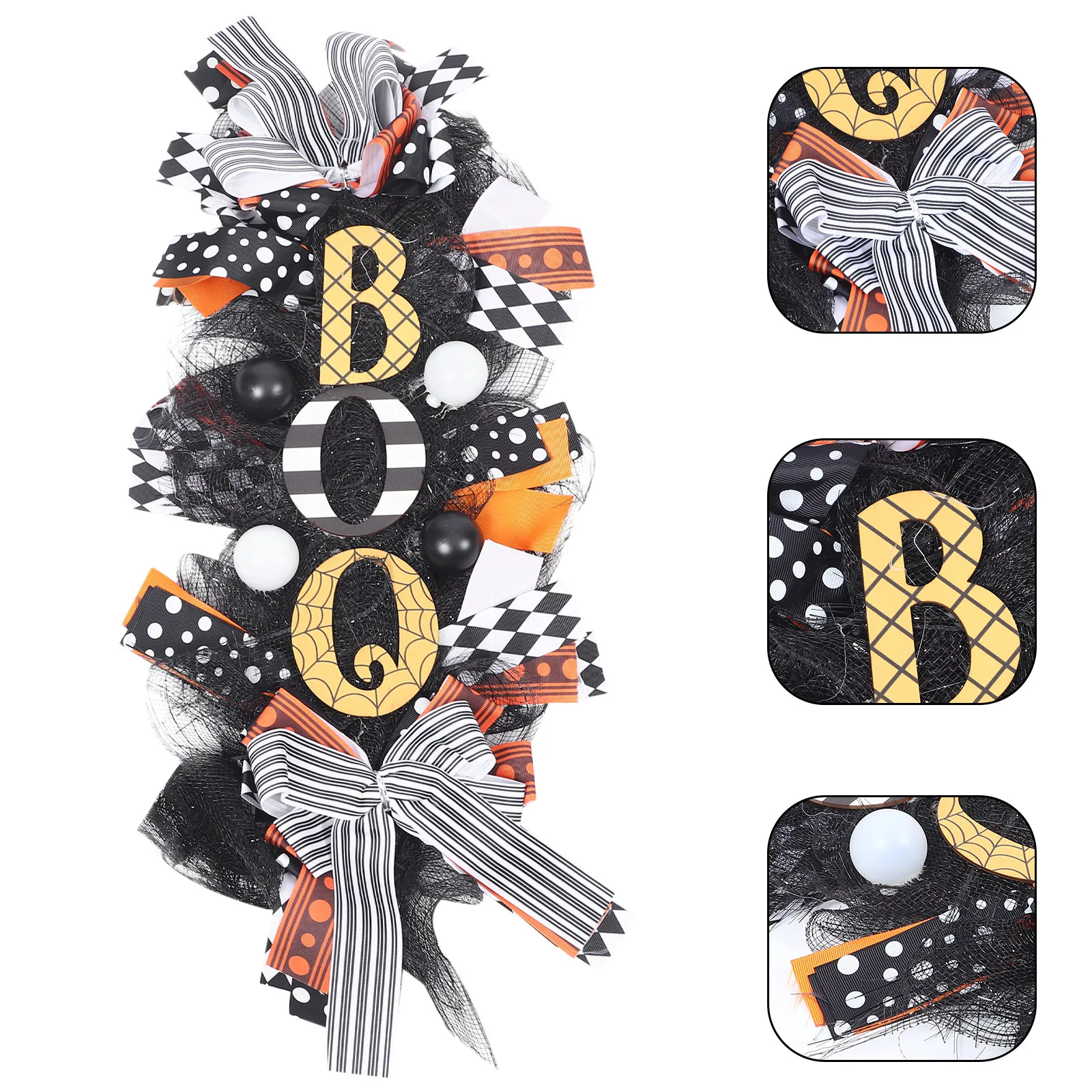 1Pcs Halloween Pumpkin Wreath Colorful Cloth Creative Hanging Ornament Decorative Door Hanging Festival Party Supply
