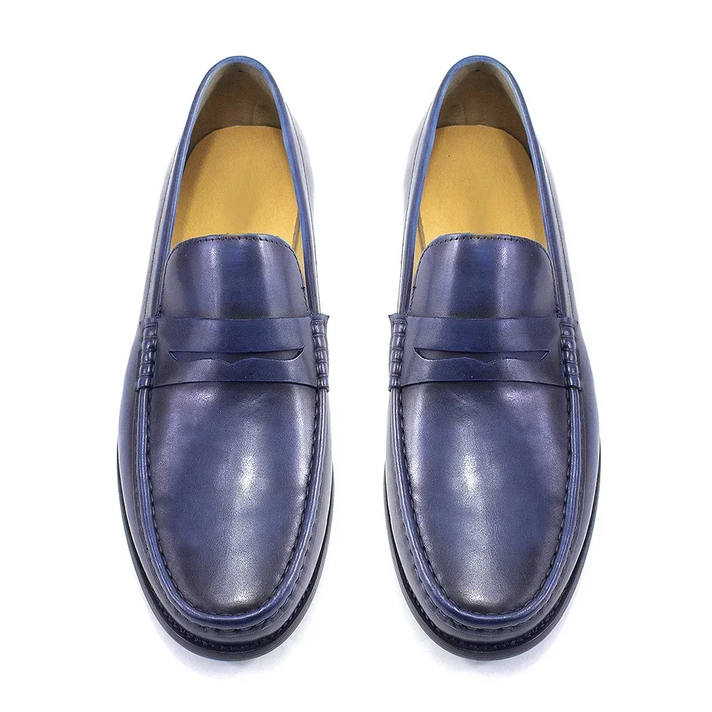 Luxury Genuine Leather Men's Penny Loafers Casual Office Business Dress Shoes Fashion Party Wedding Formal Male Footwear