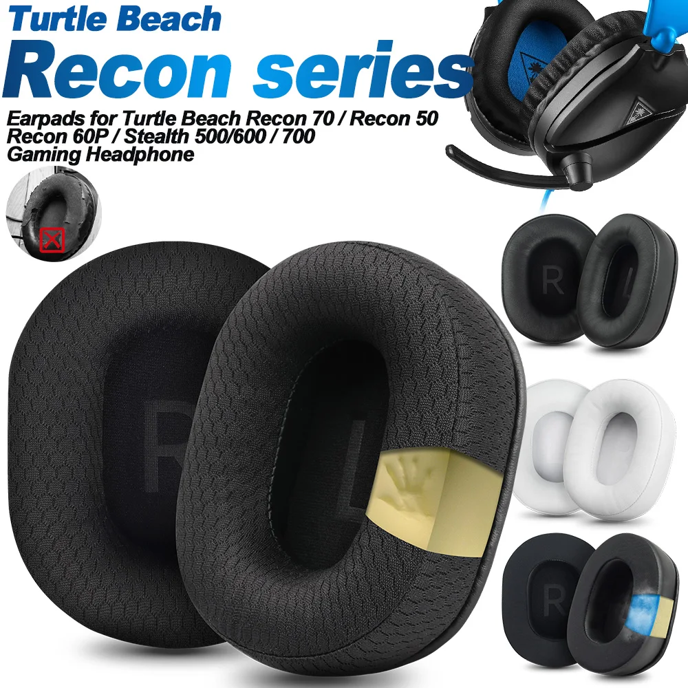 

Headset Replacement Ear Pads for Turtle Beach Recon 50 60P 70 / Stealth 500/600/700 Cushions Mesh Protein Leather Earpad