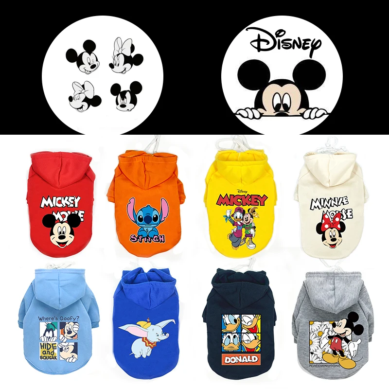 Winter Pet Dog Clothes Disney Cartoon Dogs Hoodies Cute Mickey Coats For Small Medium Large Pullover French Bulldog Pug Perro