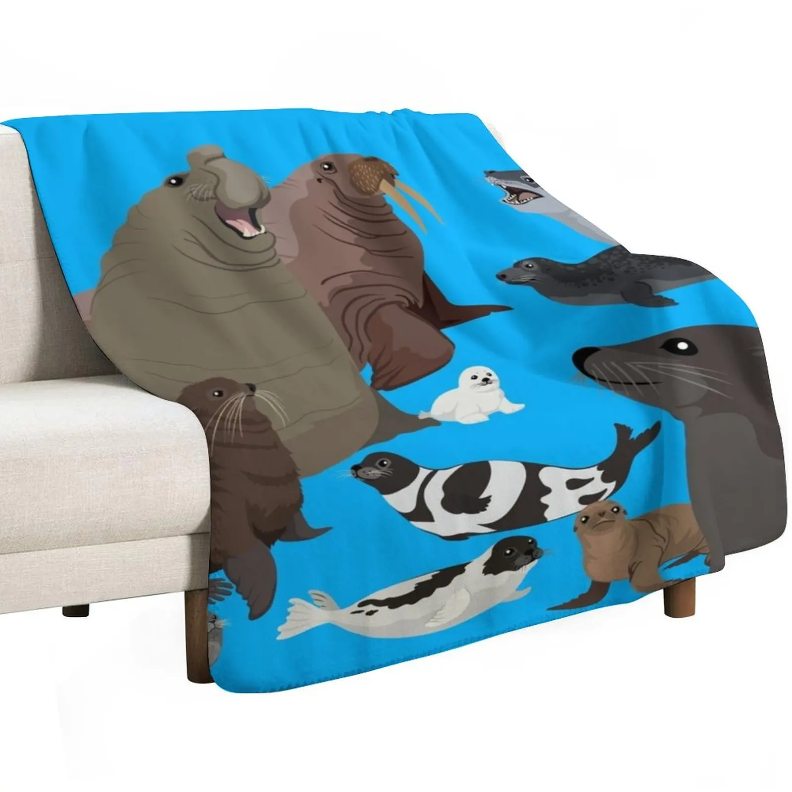 I Am Thankful For Pinnipeds Throw Blanket For Decorative Sofa Hairys Warm wednesday Extra Large Throw Kid'S Blankets
