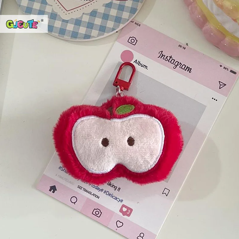 Cute Red Apple Plush Toys Doll Keychain Bag Pendants Backpack Hanging Ornaments Girly Heart All-match Accessories Birthday Gifts